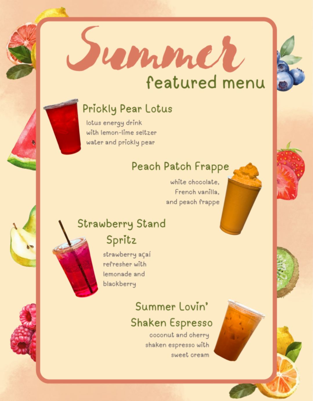 Summer Sips: Fruity Flavored Drinks at Bon Bon’s Coffee